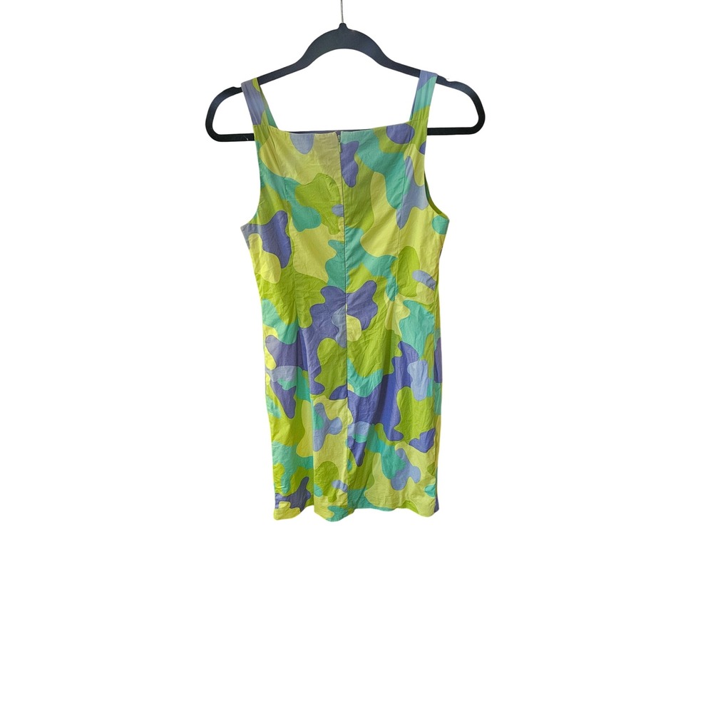 Tibi‎ Vintage Camo Print Dress Size 6 Sleeveless Mini Dress - Picture 8 of 9